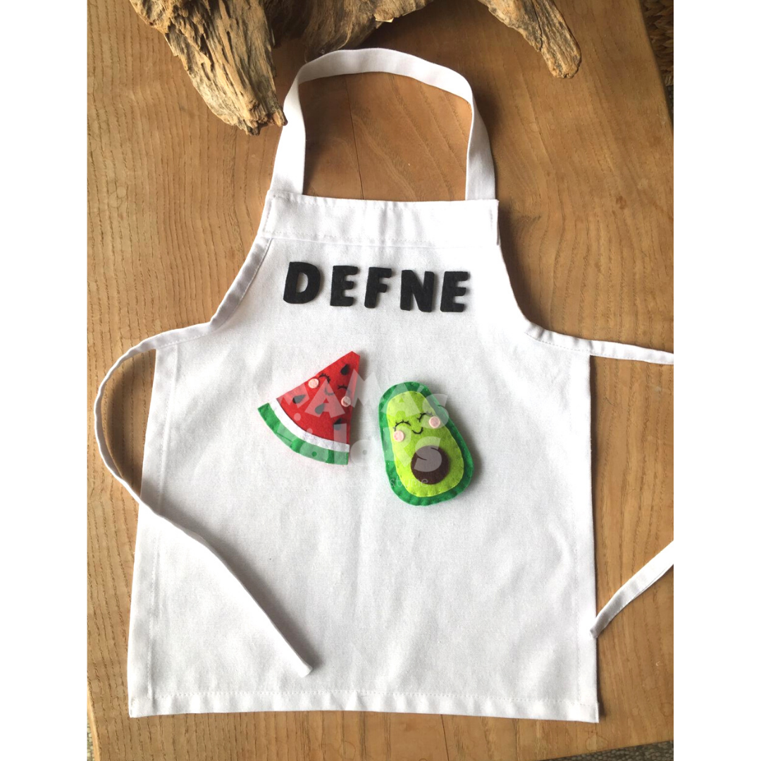 Aşçı Önlük ve Şapka (Havuç, Karpuz, Ananas, Avokado keçeleri)