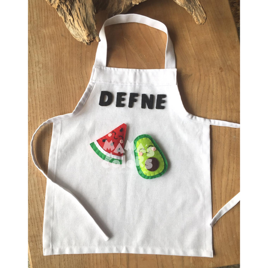 Aşçı Önlük ve Şapka (Havuç, Karpuz, Ananas, Avokado keçeleri)