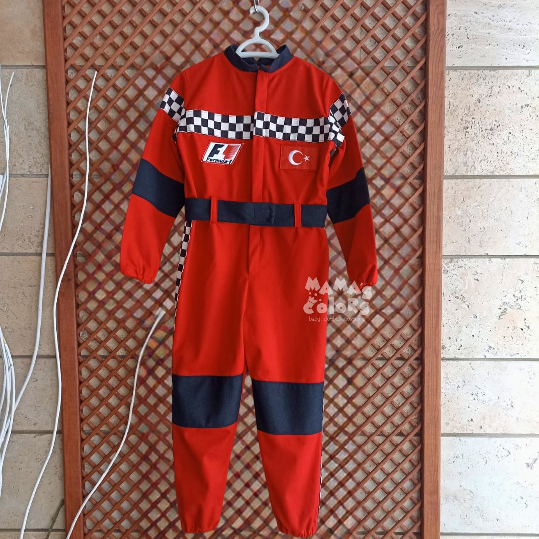 Kırmızı – Siyah Damalı Yarışçı Tulum