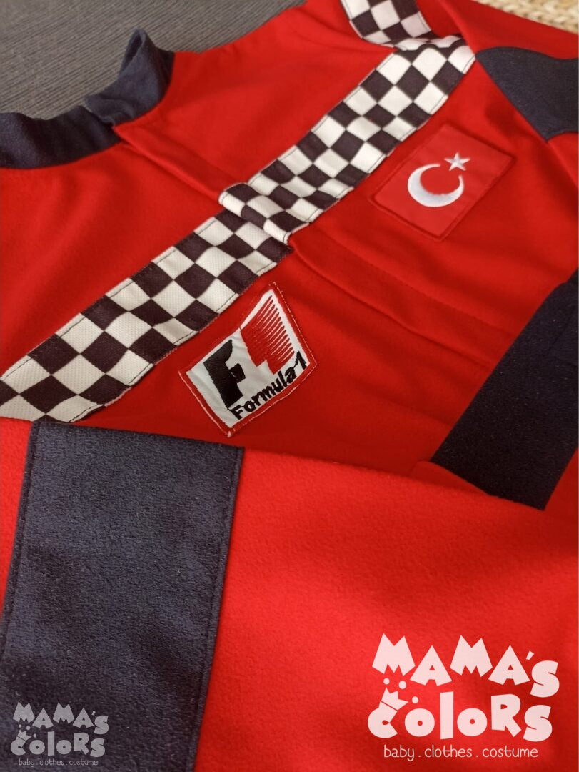 Kırmızı – Siyah Damalı Yarışçı Tulum