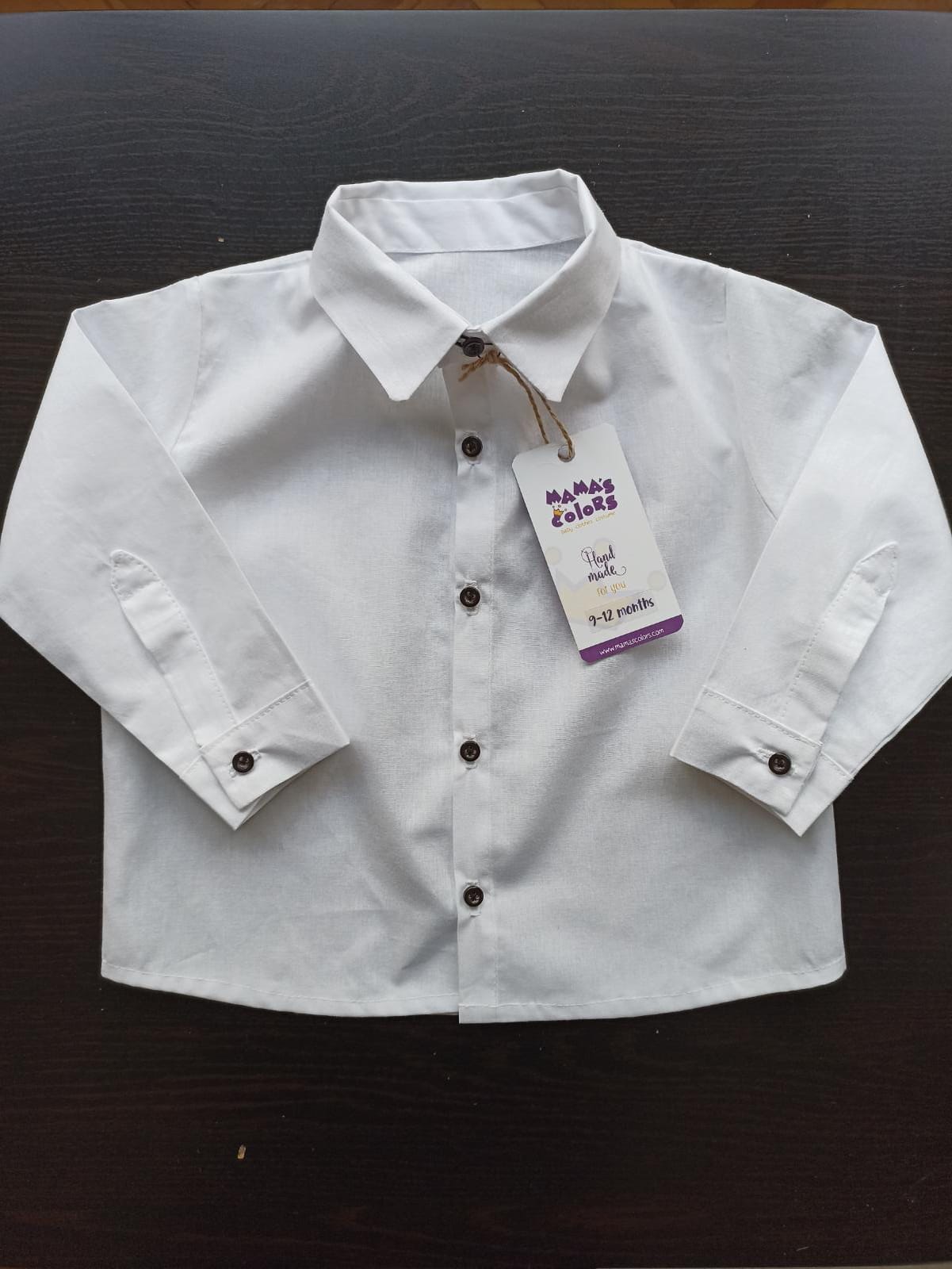 Desensiz Beyaz Erkek Çocuk Gömleği (Uzun kollu / Kısa kollu) (TEK GÖMLEK)