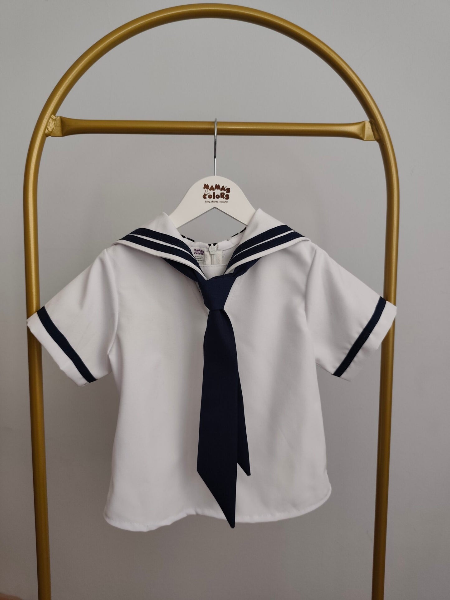 Denizci Gömlek, Askılı Şort ve Yaka Kostüm Takımı